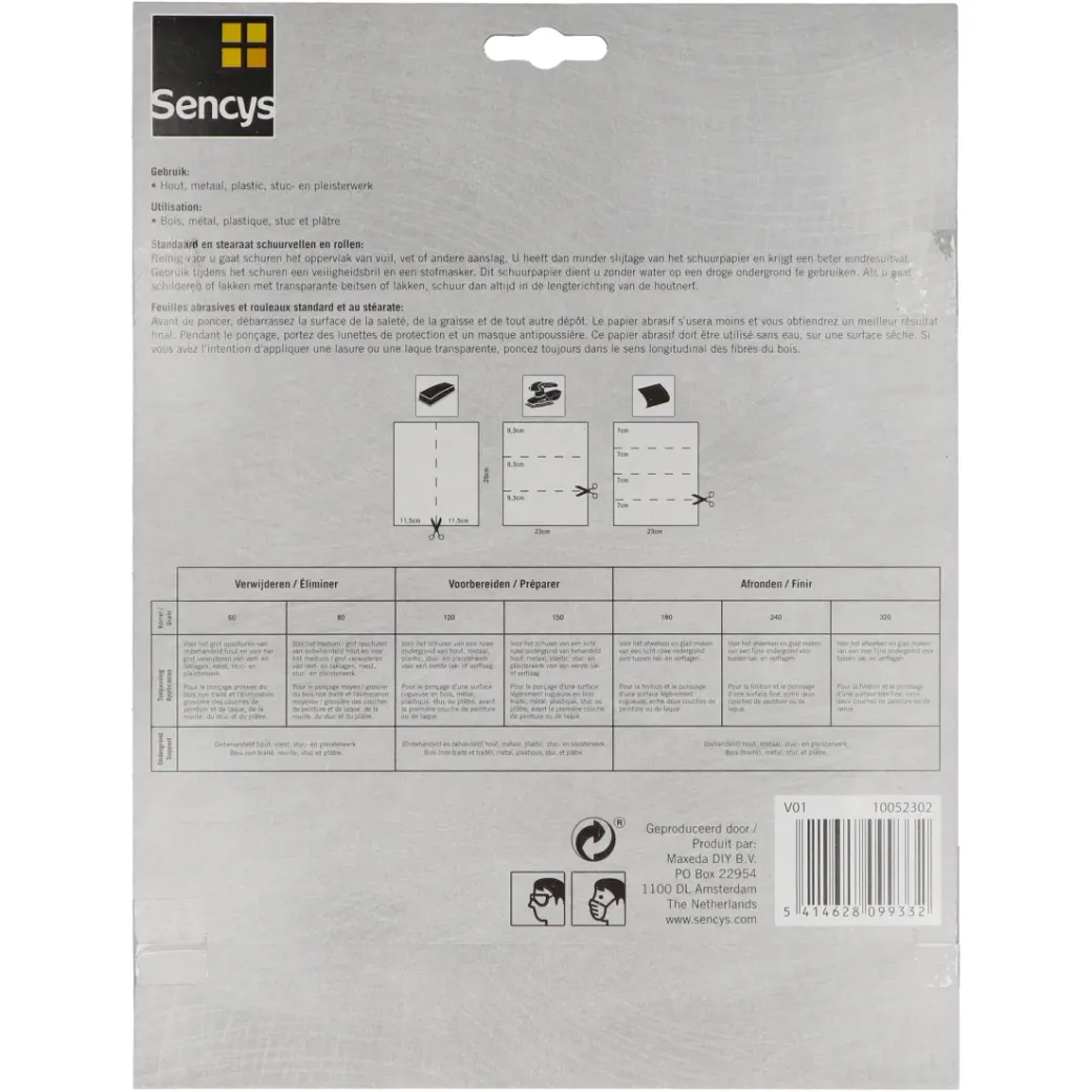 Brico Schuurpapier-Sencys Schuurvel Stearaat Wit 230X280Mm P320 3St