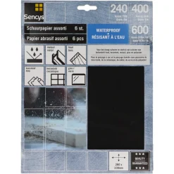 Brico Schuurpapier-Sencys Schuurvel Wet&Dry Mix P240/400/600 6St