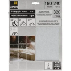 Brico Schuurpapier-Sencys Schuurvel Wit Mix P180/240/320 6St