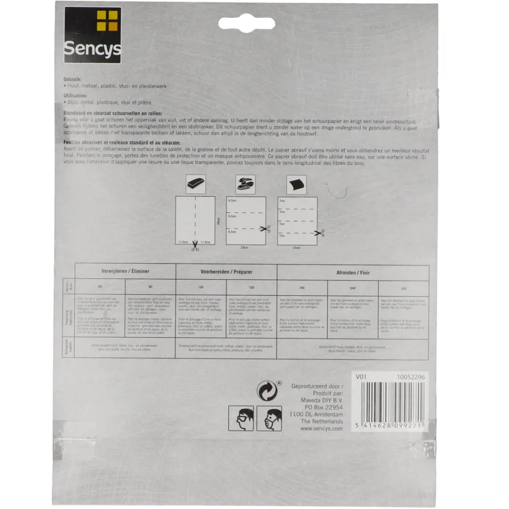 Brico Schuurpapier-Sencys Schuurvel Wit Mix P180/240/320 6St