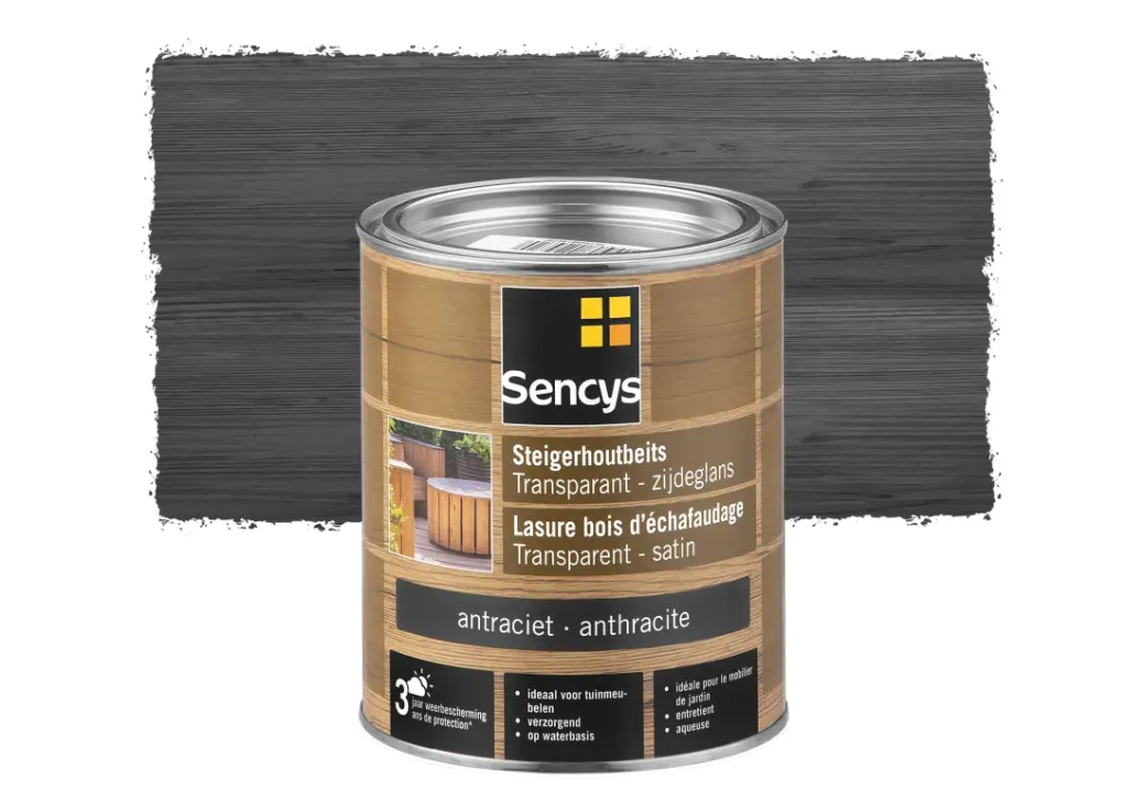 Brico Beits-Sencys Steigerhoutbeits Transparant Antraciet 750Ml