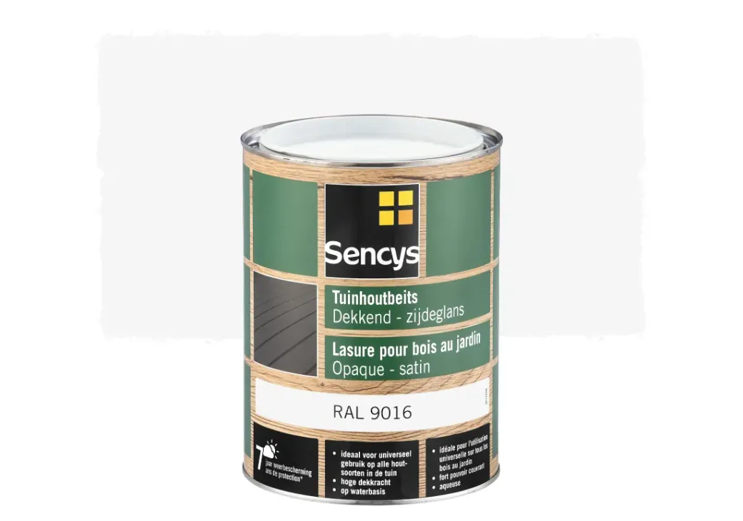 Brico Beits-Sencys Tuinhoutbeits Dekkend Zijdeglans Ral9016 2,5L