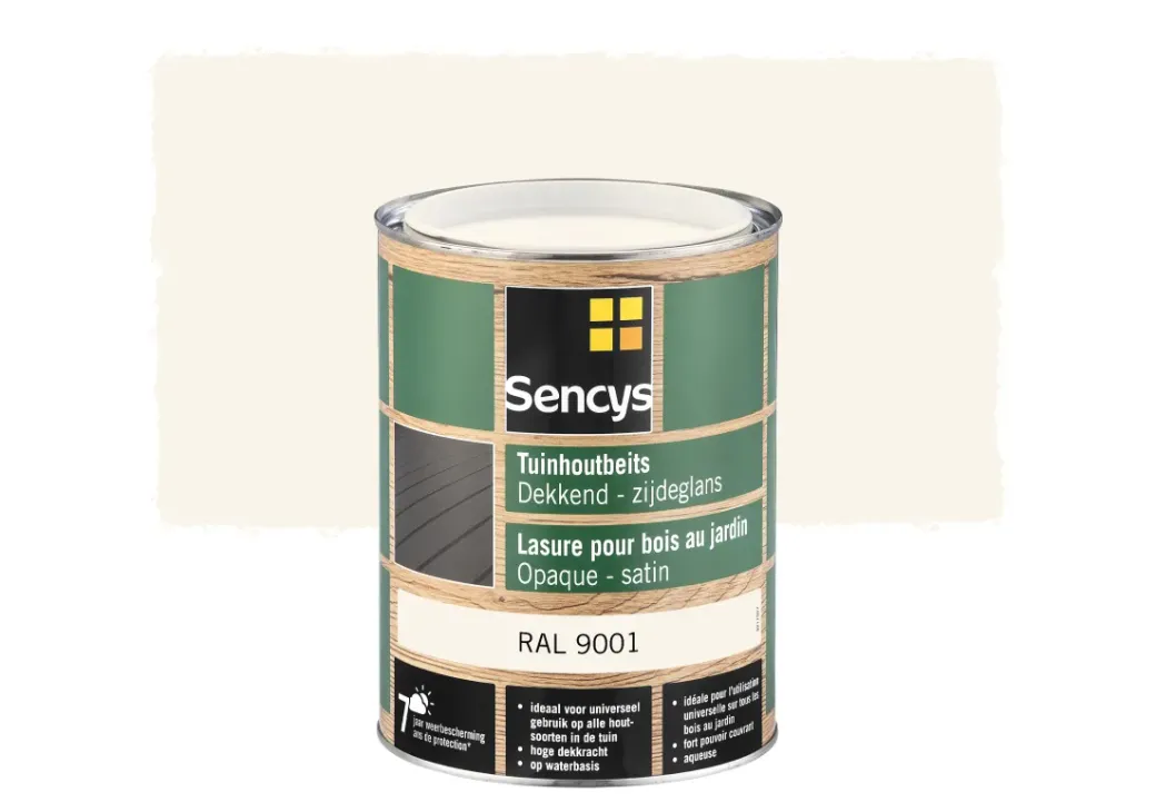 Brico Beits-Sencys Tuinhoutbeits Dekkend Zijdeglans Ral9001 2,5L