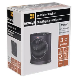 Brico Keramische Kachels & Blaasverwarming<Sencys Ventilatorkachel 2000W Met Oscillatie Zwart