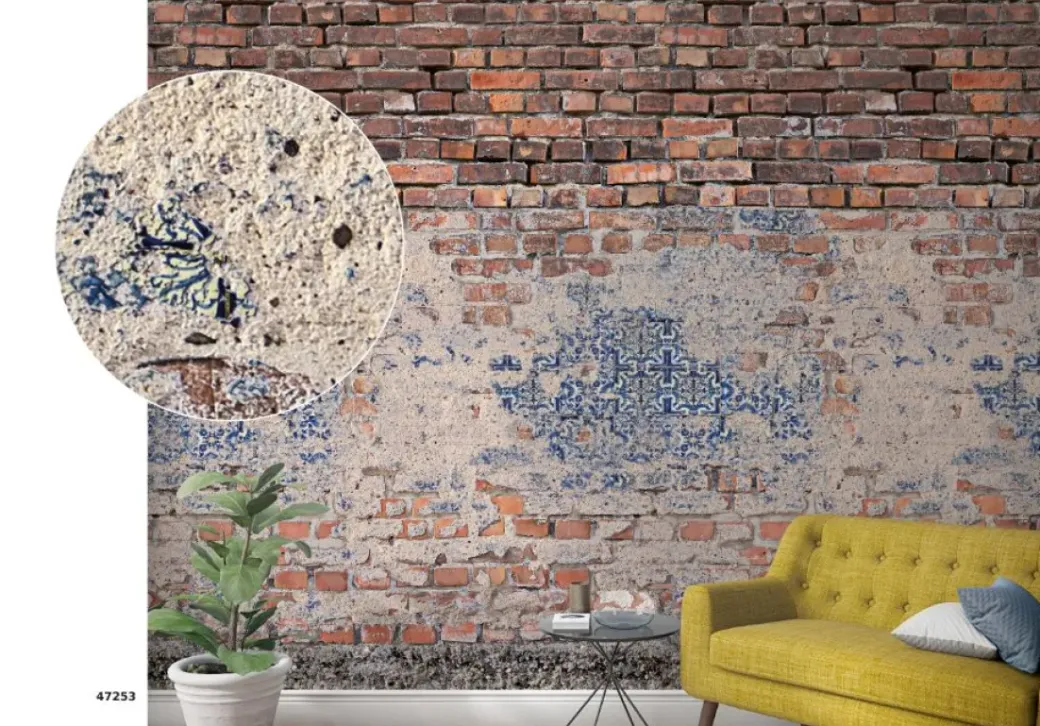 Brico Fotobehang-Smart Art Fotobehang Bakstenen Muur Met Tegels