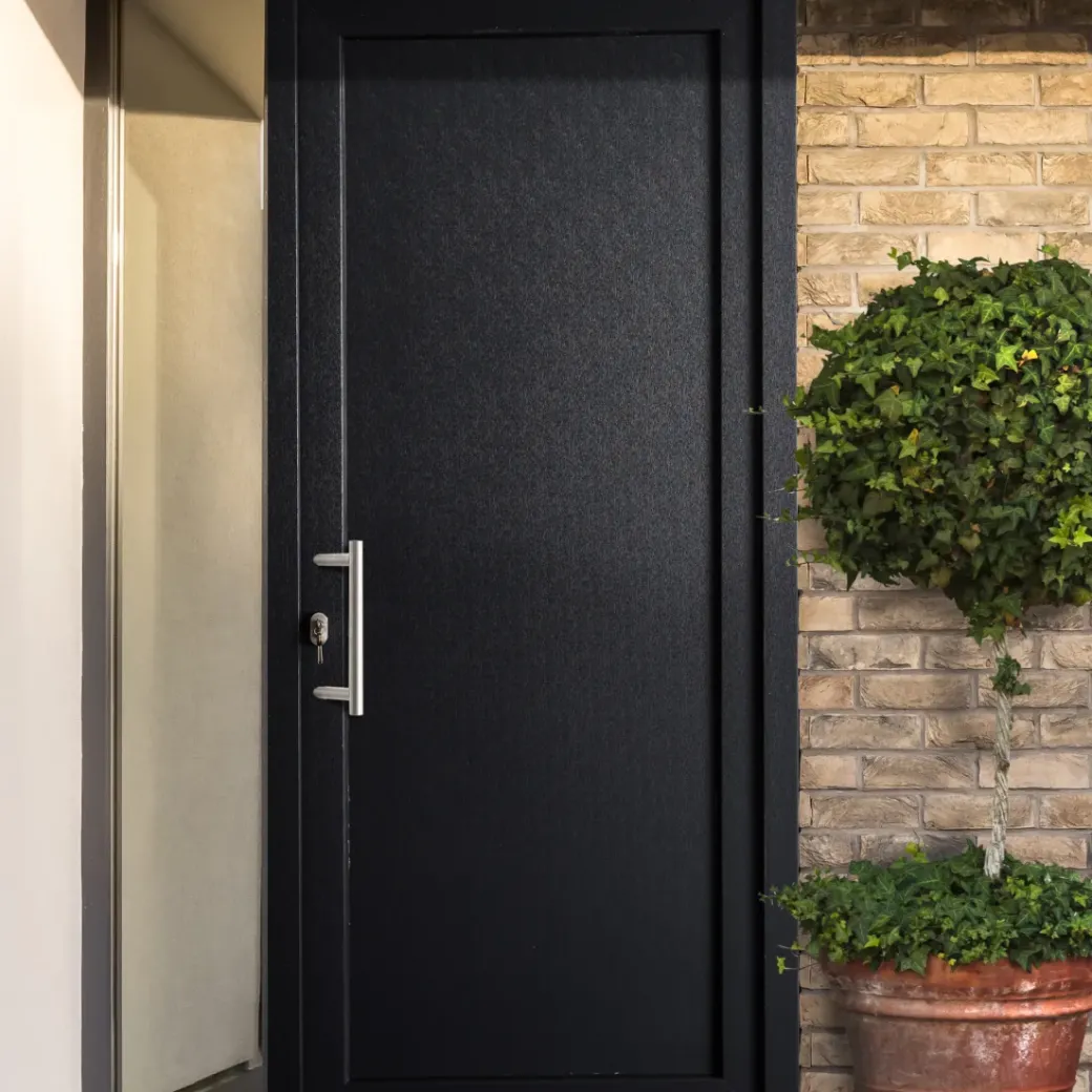 Brico Voordeuren-Solid Buitendeur Esterno E02 Vol Paneel Antraciet Links 98X218Cm