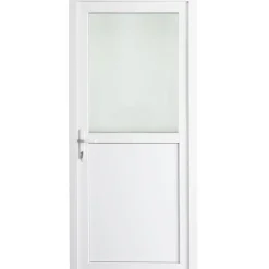Brico Voordeuren-Solid Buitendeur Esterno E01 1/2 Beglaasd Wit Links 98X218Cm