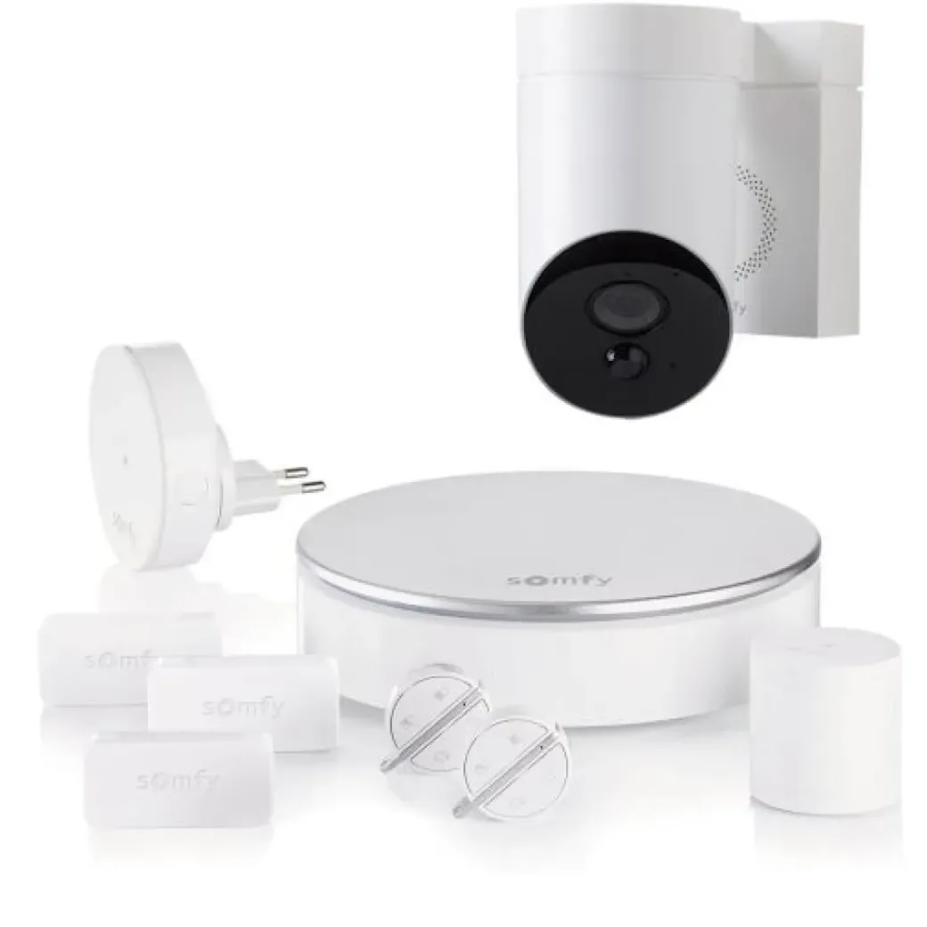 Brico Alarmsystemen-Somfy Draadloos Alarmsysteem Home Alarm + Outdoor Bewakingscamera Wit