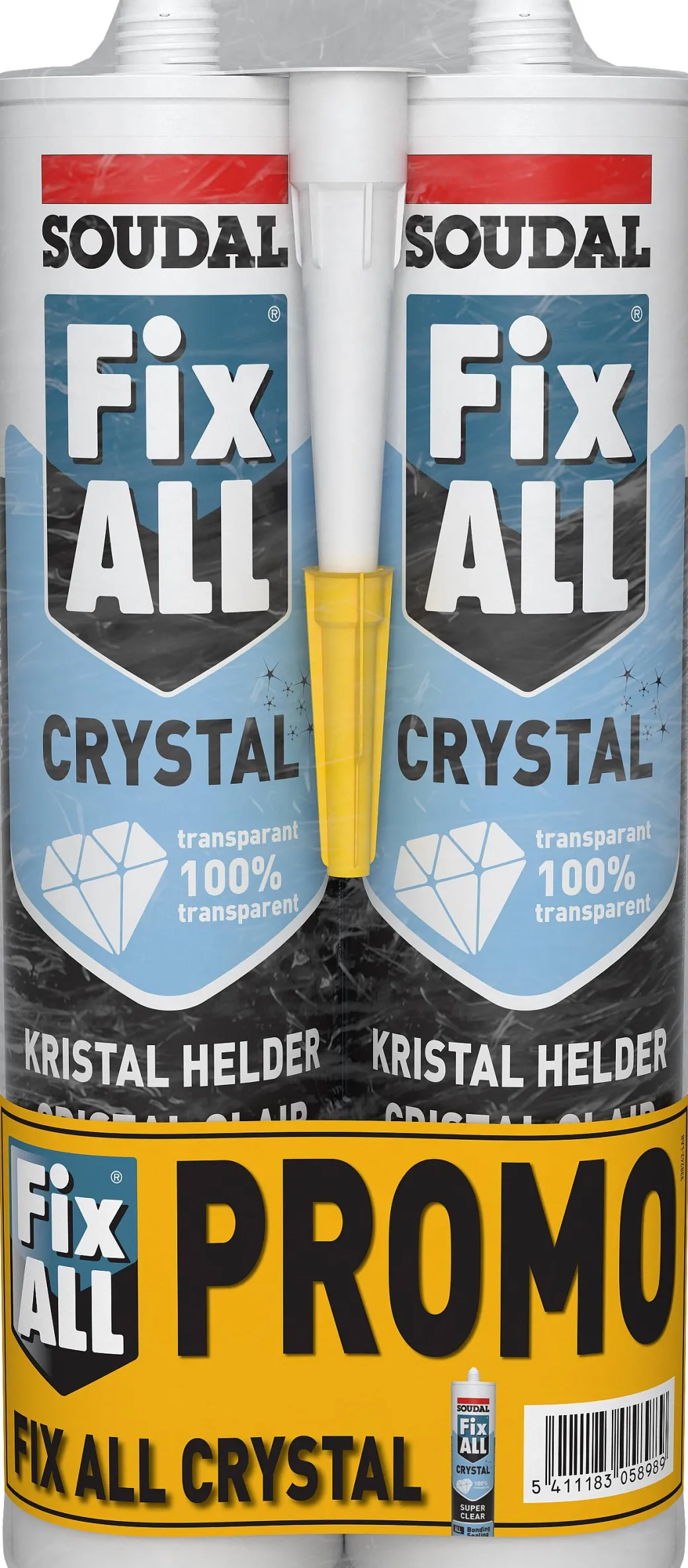 Soudal Lijmkit Fix All Crystal Stuks|Brico Outlet