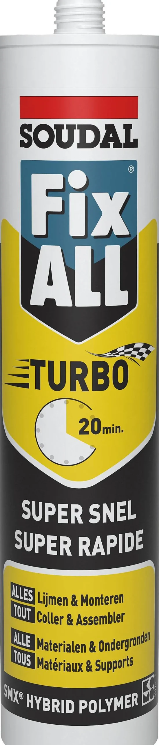 Soudal Lijmkit Fix All Turbo Wit 290Ml|Brico Discount
