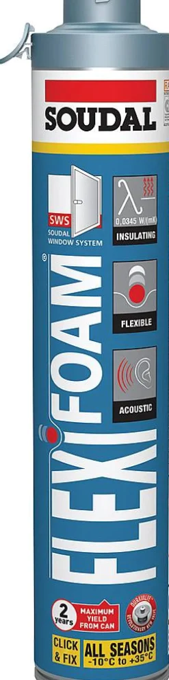 Soudal Zelf Uitzettend Pu-Schuim Flexifoam C&F Blauw 750Ml|Brico Hot