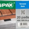 Brico Tuinbeslag & Terrasschroeven-Spax Isolatiepads Terras 10X10X0,8Cm 20St