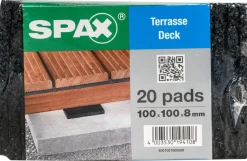 Brico Tuinbeslag & Terrasschroeven-Spax Isolatiepads Terras 10X10X0,8Cm 20St