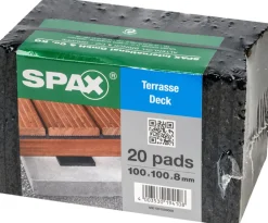 Brico Tuinbeslag & Terrasschroeven-Spax Isolatiepads Terras 10X10X0,8Cm 20St