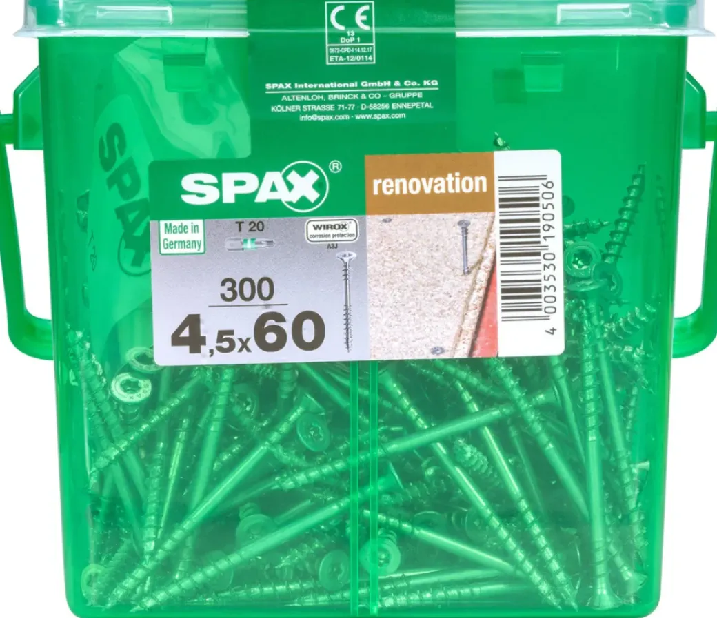 Brico Schroeven-Spax Renovatieschroef 'T-Star' Wirox 4.5X60Mm 300 Stuks