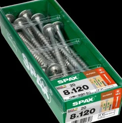 Brico Schroeven-Spax Schroef 'Hi.Force' Staal 120 X 8 Mm - 20 Stuks