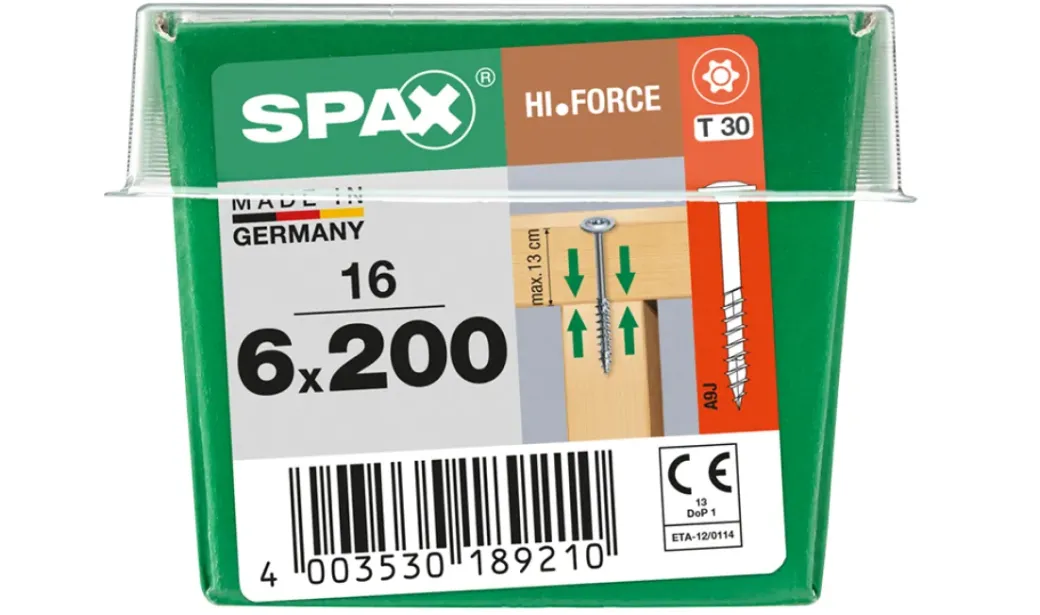 Brico Schroeven-Spax Schroef 'Hi.Force' Wirox 6X200Mm 16 Stuks
