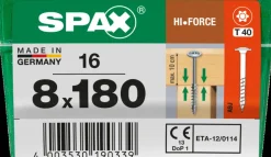 Brico Schroeven-Spax Schroef 'Hi.Force' Wirox 8X180Mm 16 Stuks
