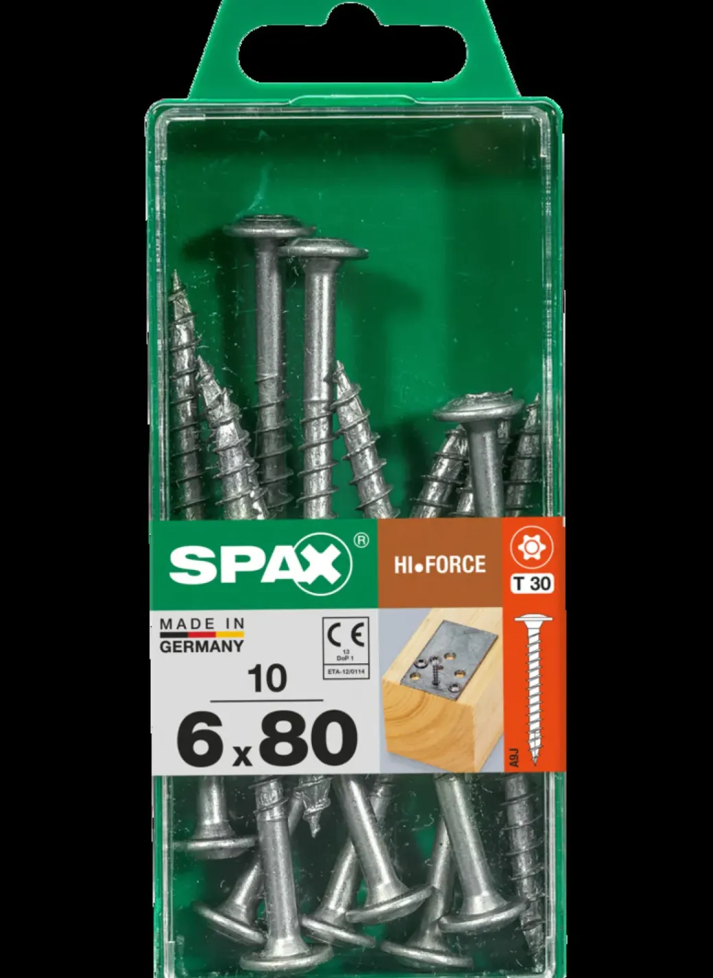 Brico Schroeven-Spax Schroef 'Hi.Force' Wirox 6X80Mm 10 Stuks
