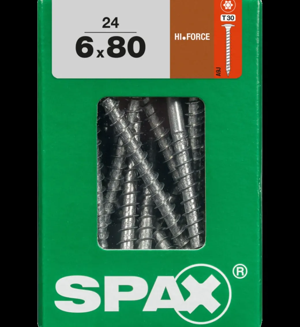Brico Schroeven-Spax Schroef 'Hi.Force' Wirox 6X80Mm 24 Stuks