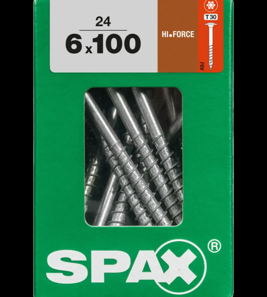 Brico Schroeven-Spax Schroef 'Hi.Force' Wirox 6X100Mm 24 Stuks