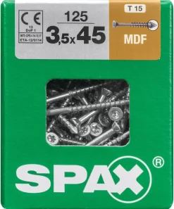 Brico Schroeven-Spax Schroef Voor Mdf 'T-Star' Wirox 3.5X45Mm 125 Stuks