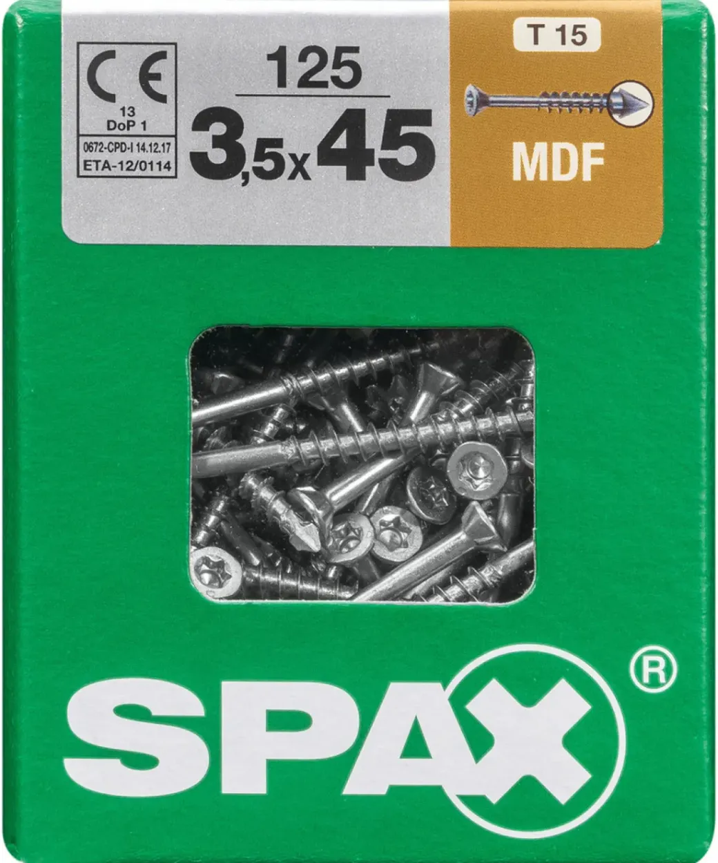 Brico Schroeven-Spax Schroef Voor Mdf 'T-Star' Wirox 3.5X45Mm 125 Stuks