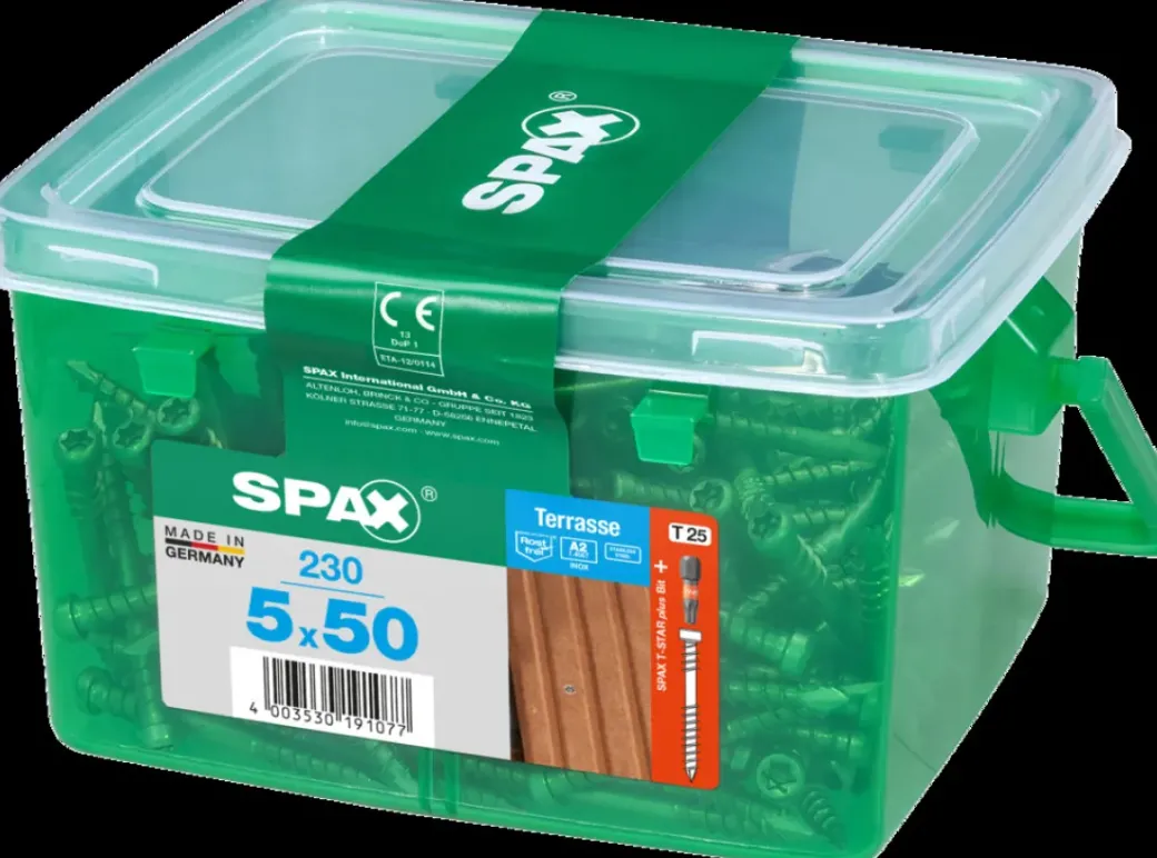 Brico Tuinbeslag & Terrasschroeven-Spax Terrasschroef A2 Inox 50X5Mm 230 St