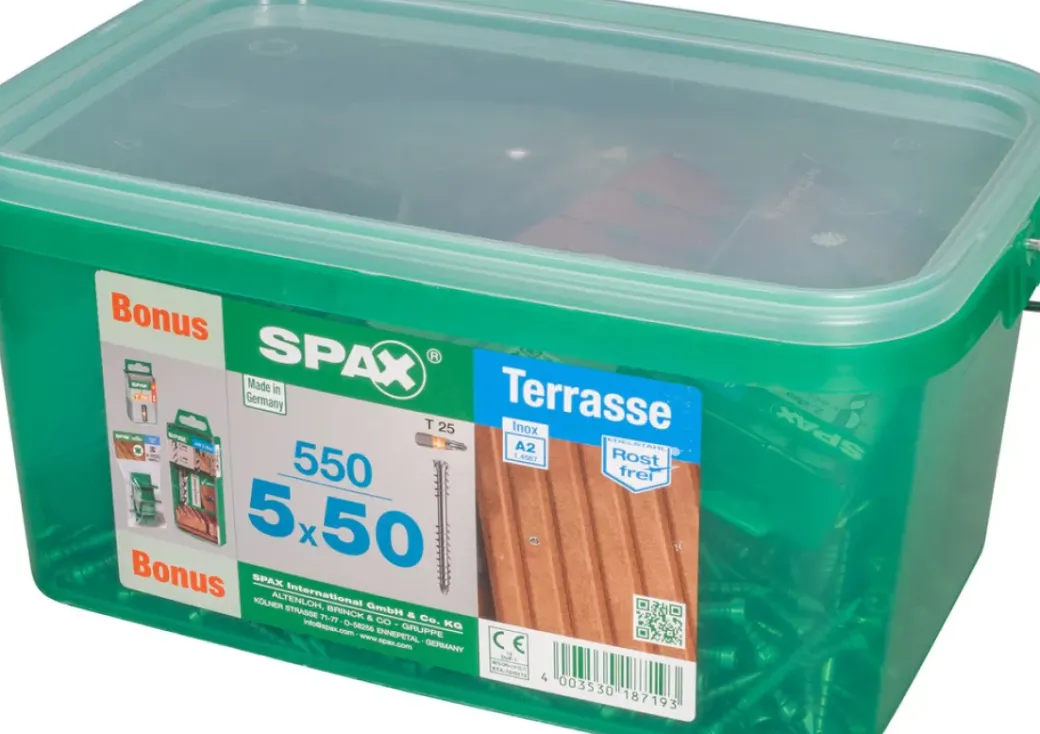 Brico Tuinbeslag & Terrasschroeven-Spax Terrasschroef A2 Rvs 50X5Mm 550St