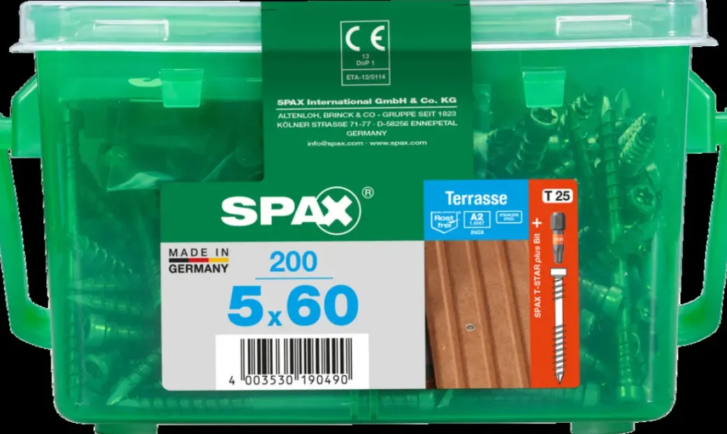 Brico Tuinbeslag & Terrasschroeven-Spax Terrasschroef A2 Rvs 60X5Mm 200St