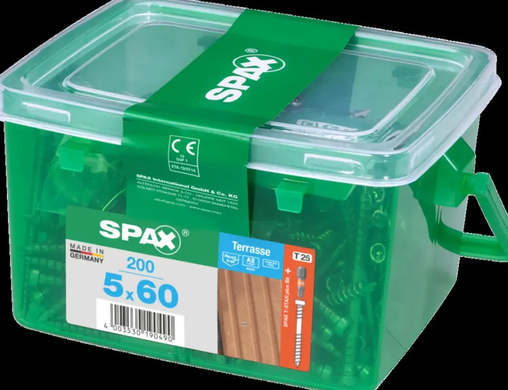 Brico Tuinbeslag & Terrasschroeven-Spax Terrasschroef A2 Rvs 60X5Mm 200St