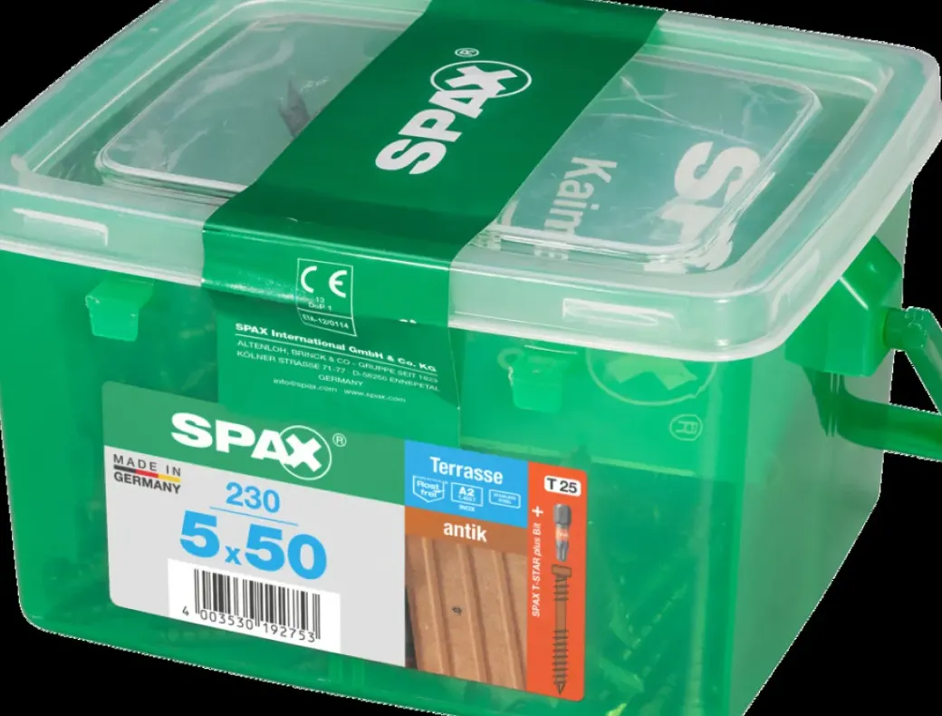 Brico Tuinbeslag & Terrasschroeven-Spax Terrasschroef A2 Rvs Bruin 50X5Mm 230St