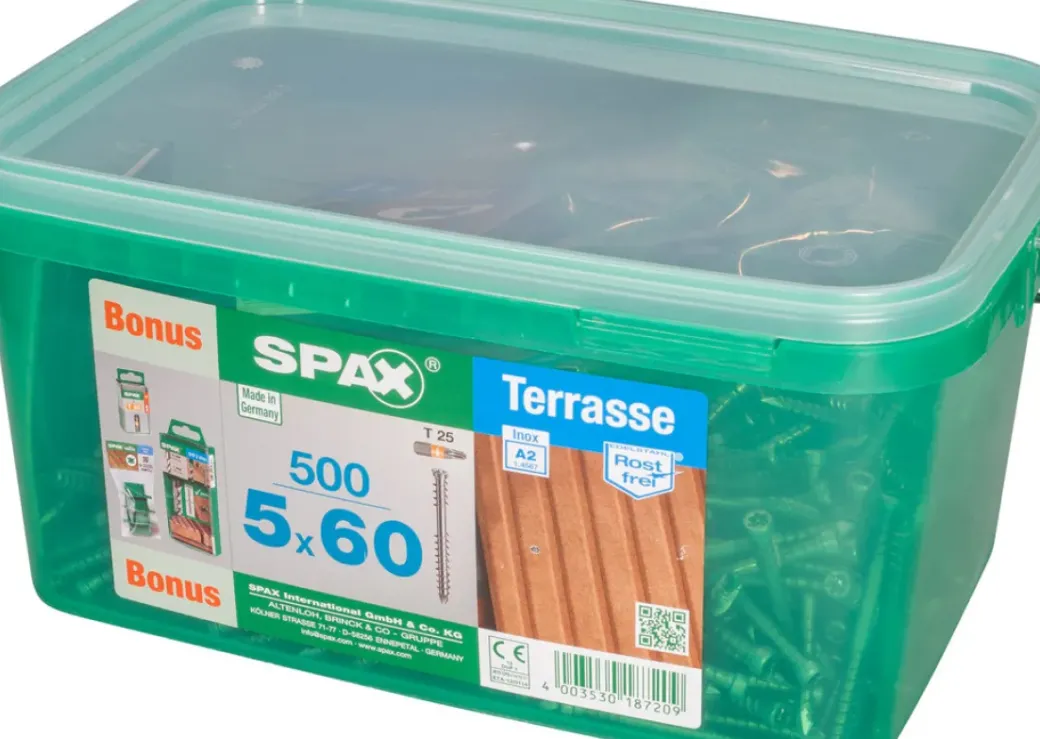 Brico Tuinbeslag & Terrasschroeven-Spax Terrasschroef A2 Rvs 60X5Mm 500St