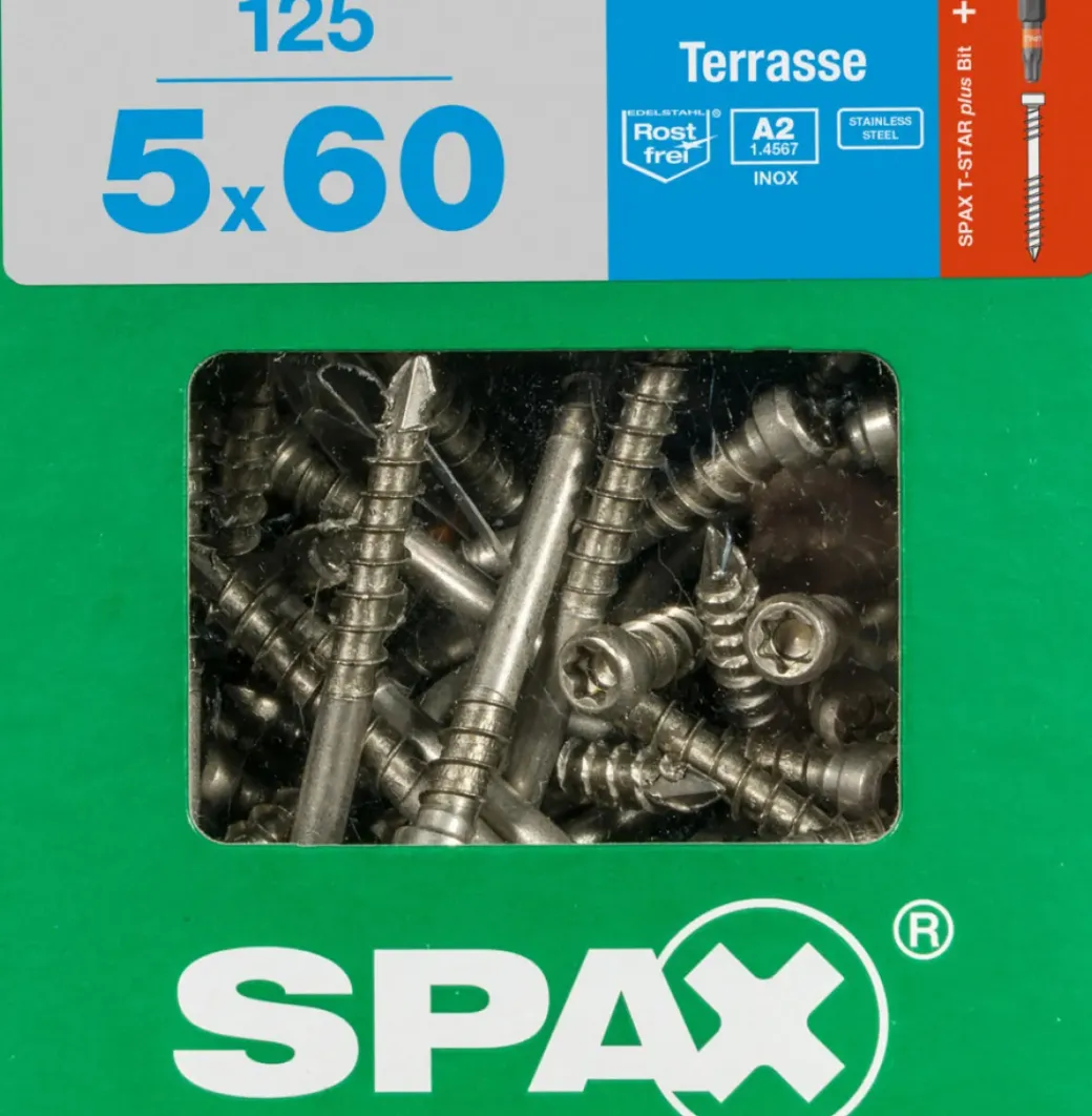 Brico Tuinbeslag & Terrasschroeven-Spax Terrasschroef A2 Rvs 60X5Mm 125St