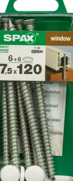 Brico Schroeven-Spax-Ra Kozijnschroef 'T-Star' Wirox 7.5X120Mm 6 Stuks