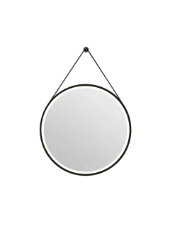 Spiegel Barber Rond Met Verlichting Touch Sensor En Spiegelverwarming Zwart O75Cm|Brico