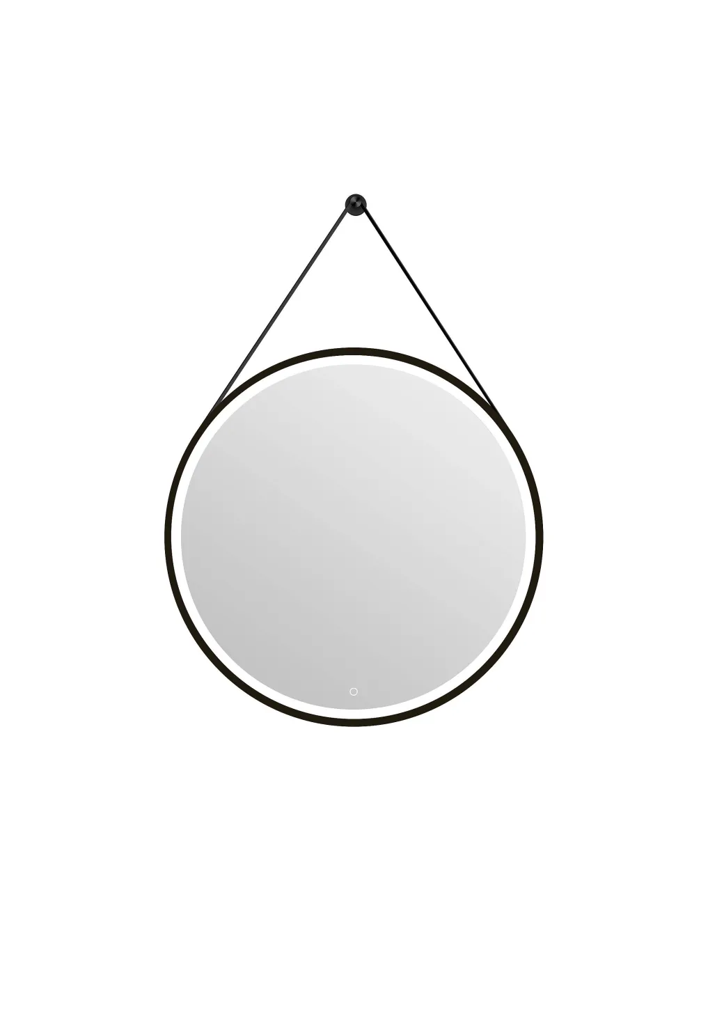 Spiegel Barber Rond Met Verlichting Touch Sensor En Spiegelverwarming Zwart O75Cm|Brico