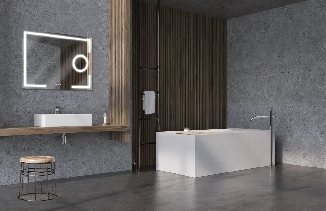 Spiegel Brett Rechthoek Met Ledverlichting Touch Sensor En Spiegelverwarming 70X90Cm|Brico Outlet