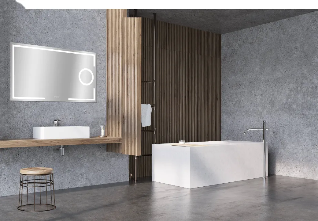 Spiegel Brett Rechthoek Met Ledverlichting Touch Sensor En Spiegelverwarming 70X120Cm|Brico Sale