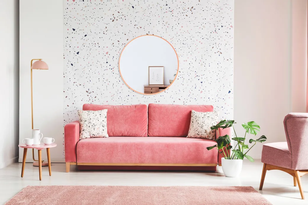 Spiegel Lounge Rond Rosegoud O80Cm|Brico Best
