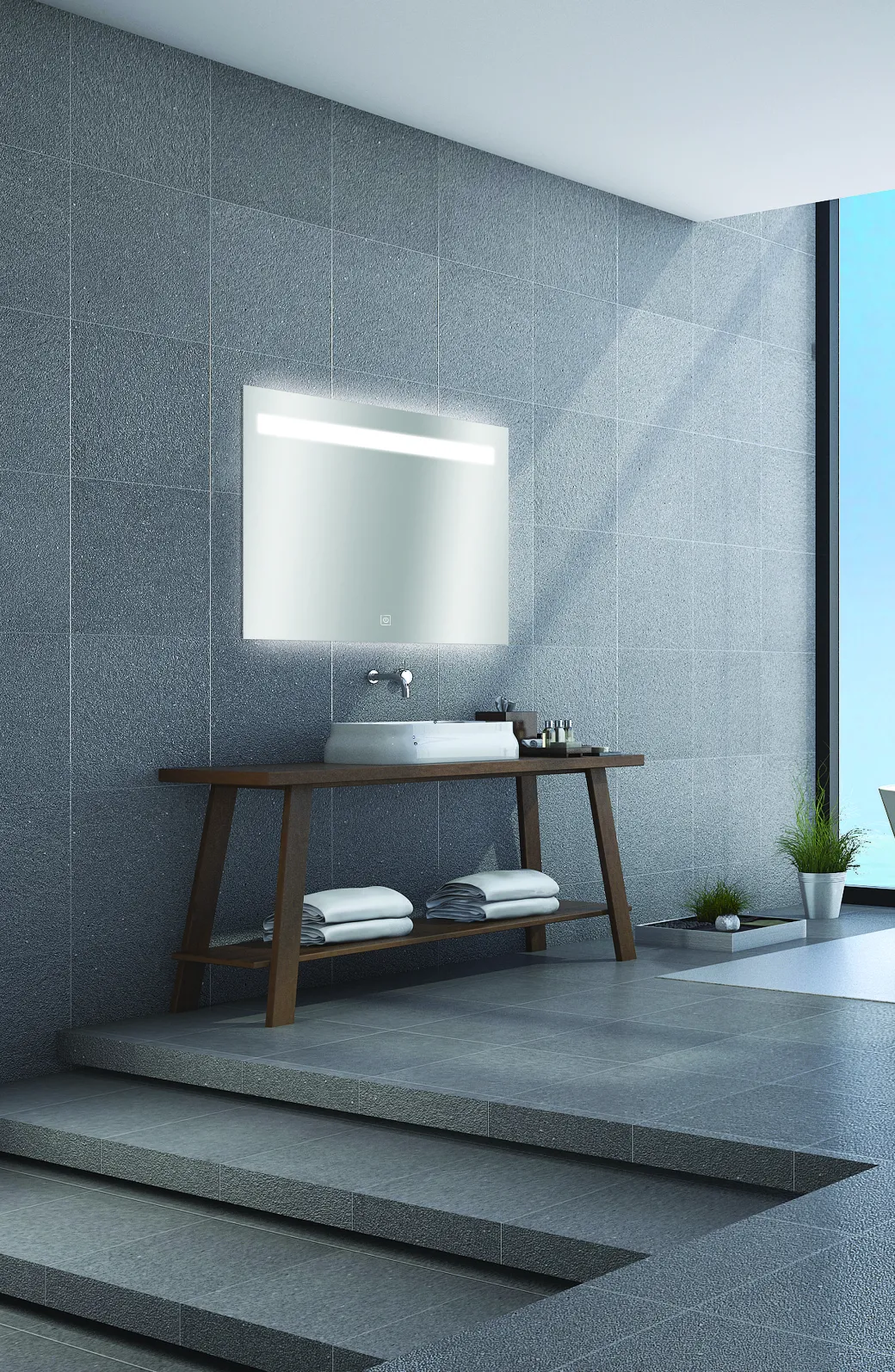 Spiegel Portland Rechthoek Met Ledverlichting En Touch Sensor 70X100Cm|Brico Online