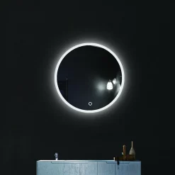 Spiegel Renzo Rond Met Ledverlichting Touch Sensor En Spiegelverwarming O60Cm|Brico Best