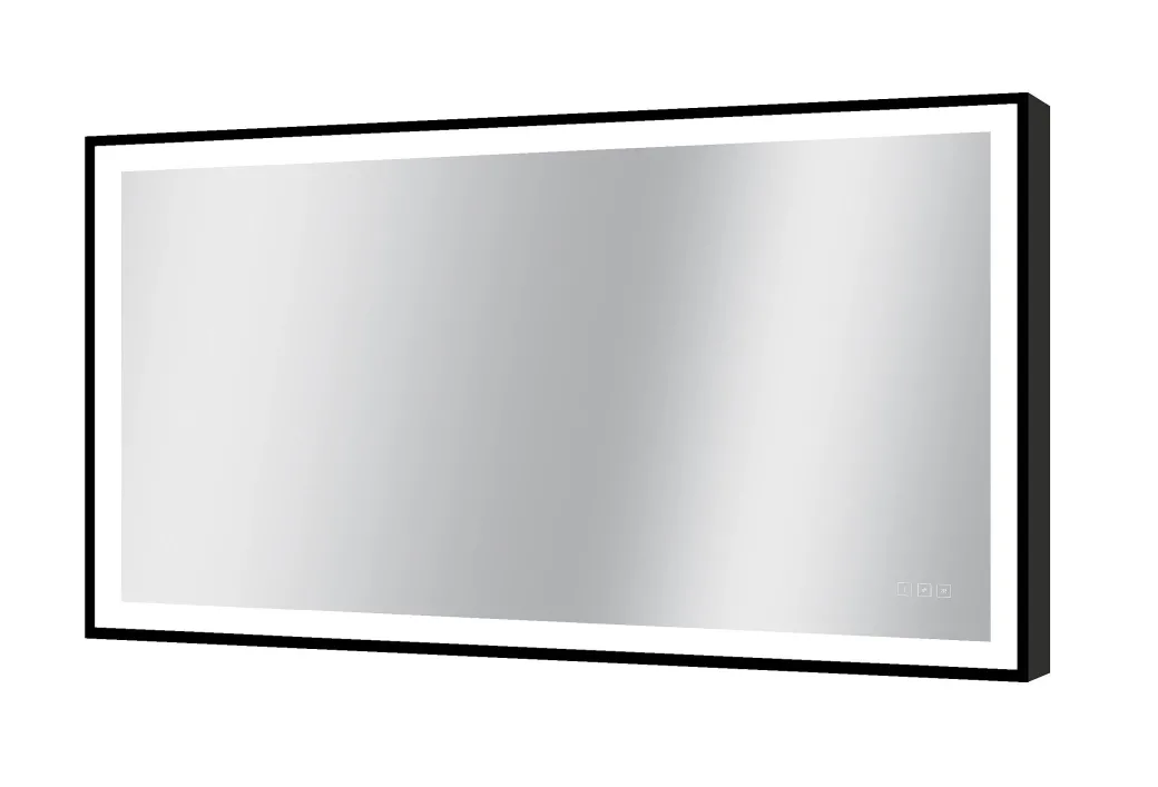 Spiegel Swann Rechthoek Met Ledverlichting Touch En Spiegelverwarming Zwart 75X120Cm|Brico Best