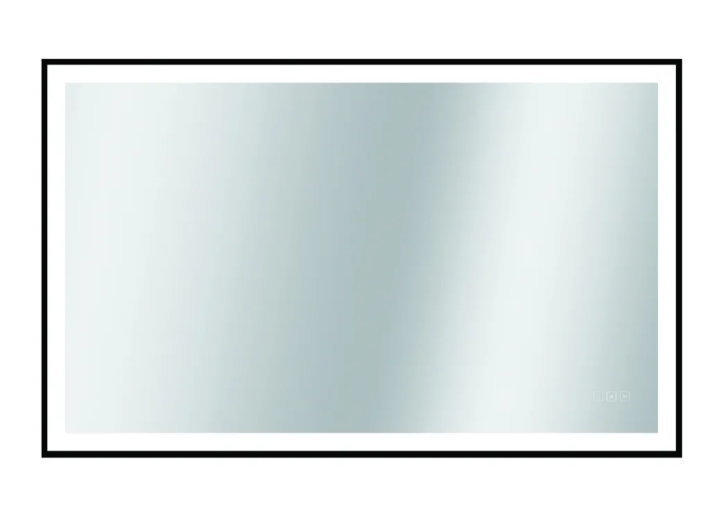 Spiegel Swann Rechthoek Met Ledverlichting Touch En Spiegelverwarming Zwart 75X120Cm|Brico Best