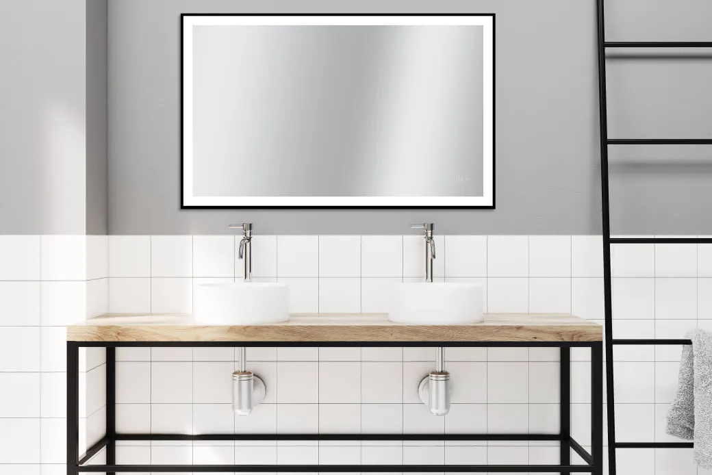 Spiegel Swann Rechthoek Met Ledverlichting Touch En Spiegelverwarming Zwart 75X120Cm|Brico Best