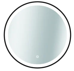 Spiegel Swann Rond Met Ledverlichting Touch Schakelaar En Spiegelverwarming Zwart O90Cm|Brico Hot