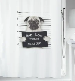 Spirella Douchegordijn Bad Dog Zwart 180Cm|Brico Outlet