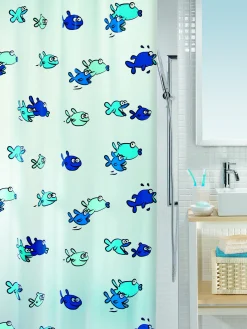 Spirella Douchegordijn Hugo Blauw 180Cm|Brico Sale