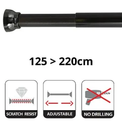 Spirella Douchestang Kreta 125-220Cm Zwart|Brico Hot