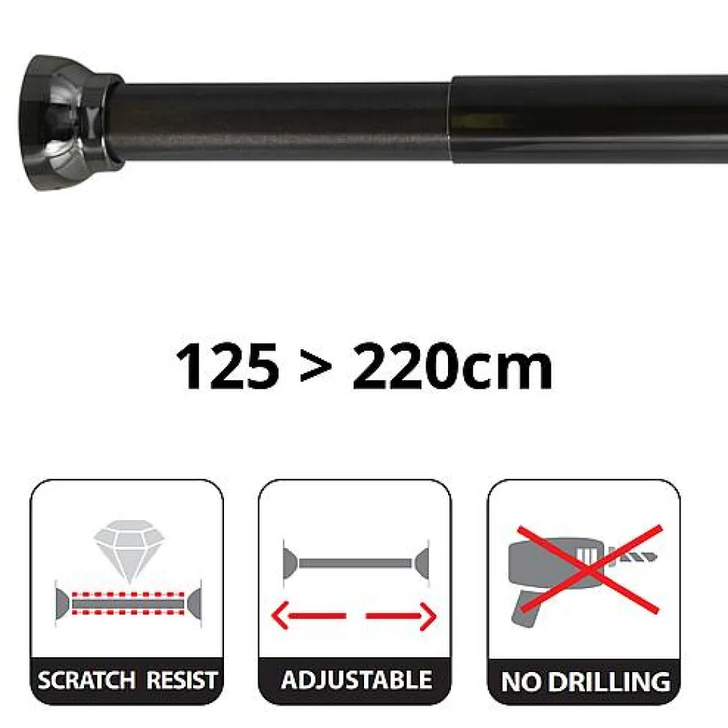 Spirella Douchestang Kreta 125-220Cm Zwart|Brico Hot